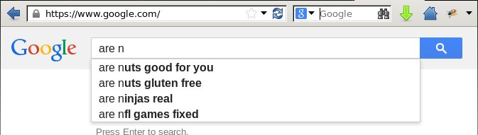 [Autocomplete for Google searching 